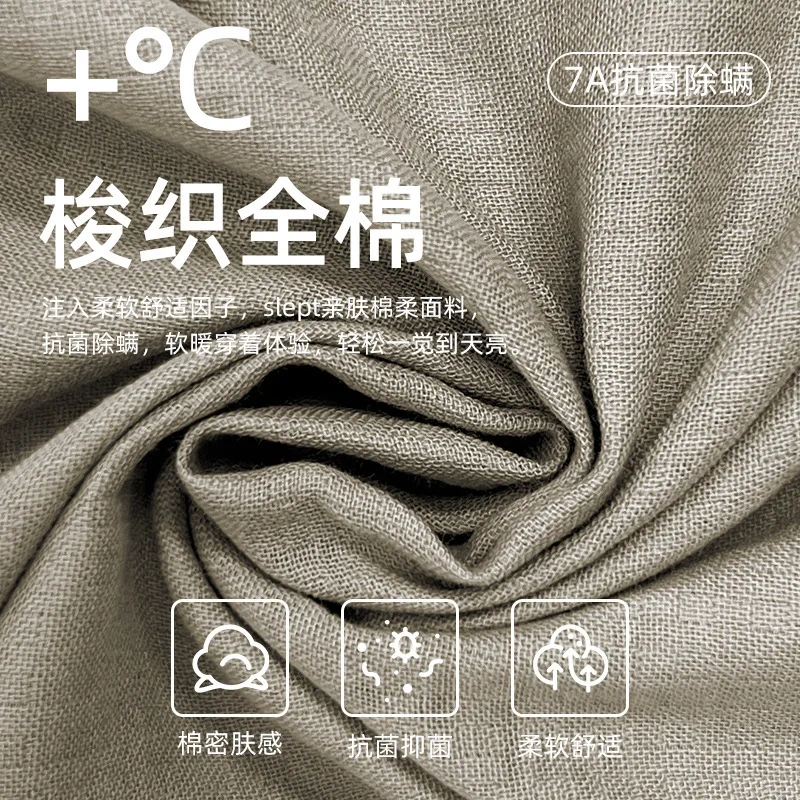 Men's Pure Cotton Pajamas Spring Autumn Woven Gauze Long Sleeve Thin Set Winter Comfortable Loungewear