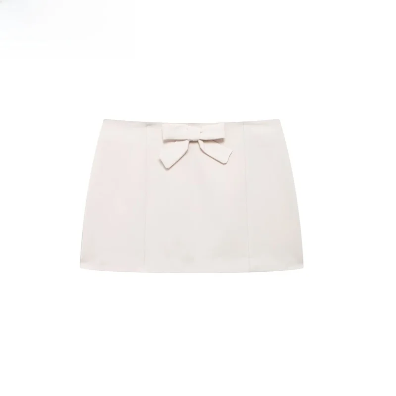 

ZBZR Spring New Women's Casual Faion Skirt Knot Design Polyester Fiber mid Waist Loose Fit Summer 2025