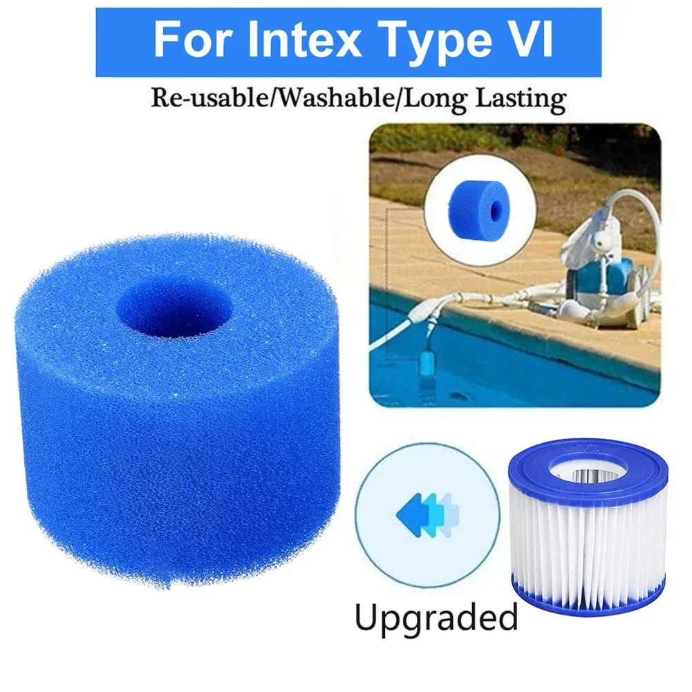 For Intex Type I II VI D Washable Swimming Pool Filters Sponge Reusable Foam Cleaner Tub Filter Cartridge Garden Accessory Tool