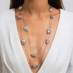 Trend Elegant Y2K Jewelry Irregular Big CCB Pendant Necklace For Women Fashion DIY Long Line Chain Choker Necklace N458