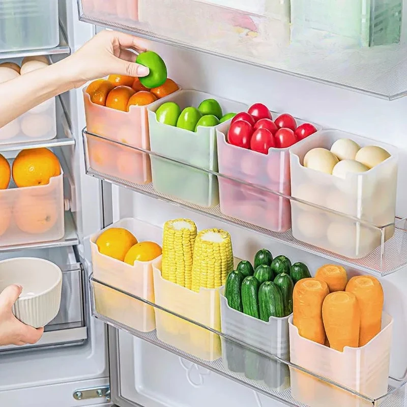 Food Storage Boxes Organizer Refrigerator Side Door Storage Box Vegetables and Fruits Fresh Preservation Box Organizer Kitchen