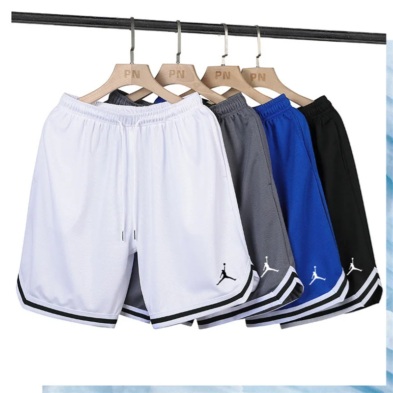 Jordan  Pants  Men  Solid  Color  Simple  Drawstring  Design  Breathable  Above The Knees  Sports  Shorts  Pants  Blue image 3