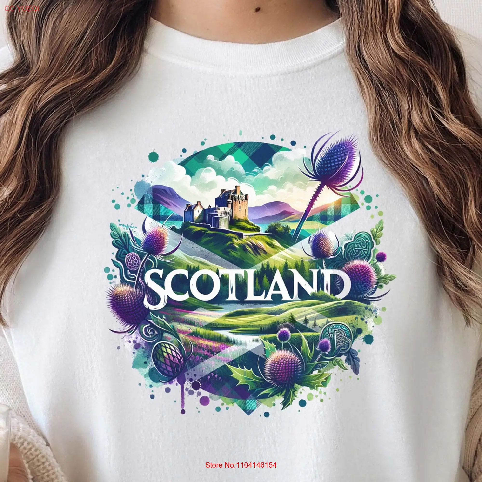 Scotland Traveler T Shirt Comfort Colors 1717 Scottish Scot Thirt UK for Mother Mother's Day ing  long or short sleeves