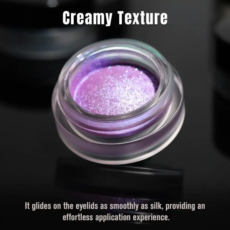 クリームアイシャドウ ホログラフィック ゴールデンアイシャドウ ハイライター アイメイク グリッター スムース バターのような弾力のあるアイシャドウ プライベートラベル