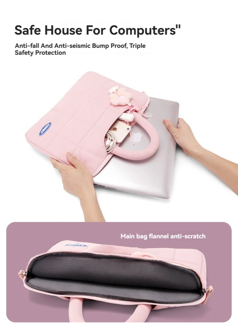 Laptoptasche 13,3 14 15 15,6 Zoll Aktentasche Hülle für MacBook Air Pro Xiaomi Huawei ASUS Notebook-Tasche Herren Damen Tragbare Handtasche – Detail 8