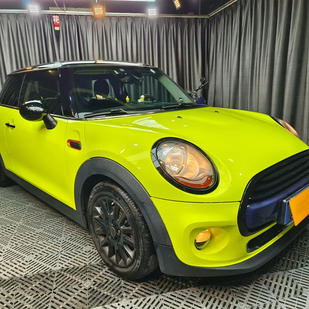 

Sao Paulo Yellow Vinyl Wrap Film Car Sticker Bubble Free PET Auto DIY Decal Vehicle Body Self Adhesive Sticker Car Accessories