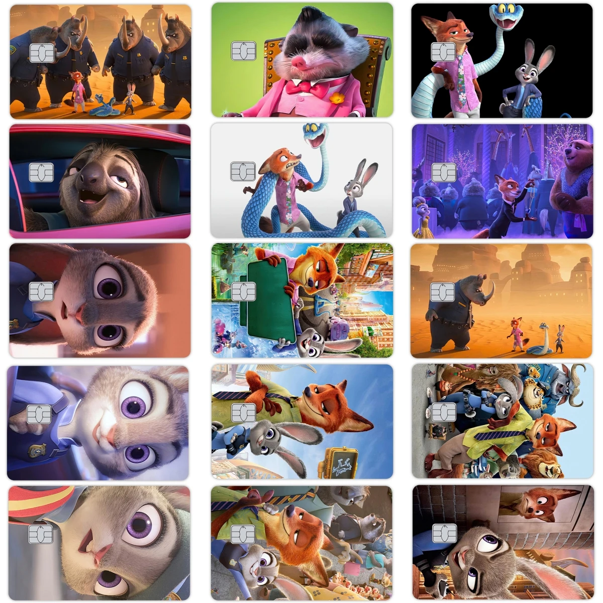 

Аниме мультфильм Zootopia Star лазерная карта наклейка Kawaii милый Judith Nick Wilde узор против царапин наклейка для Creidt дебетовая карта
