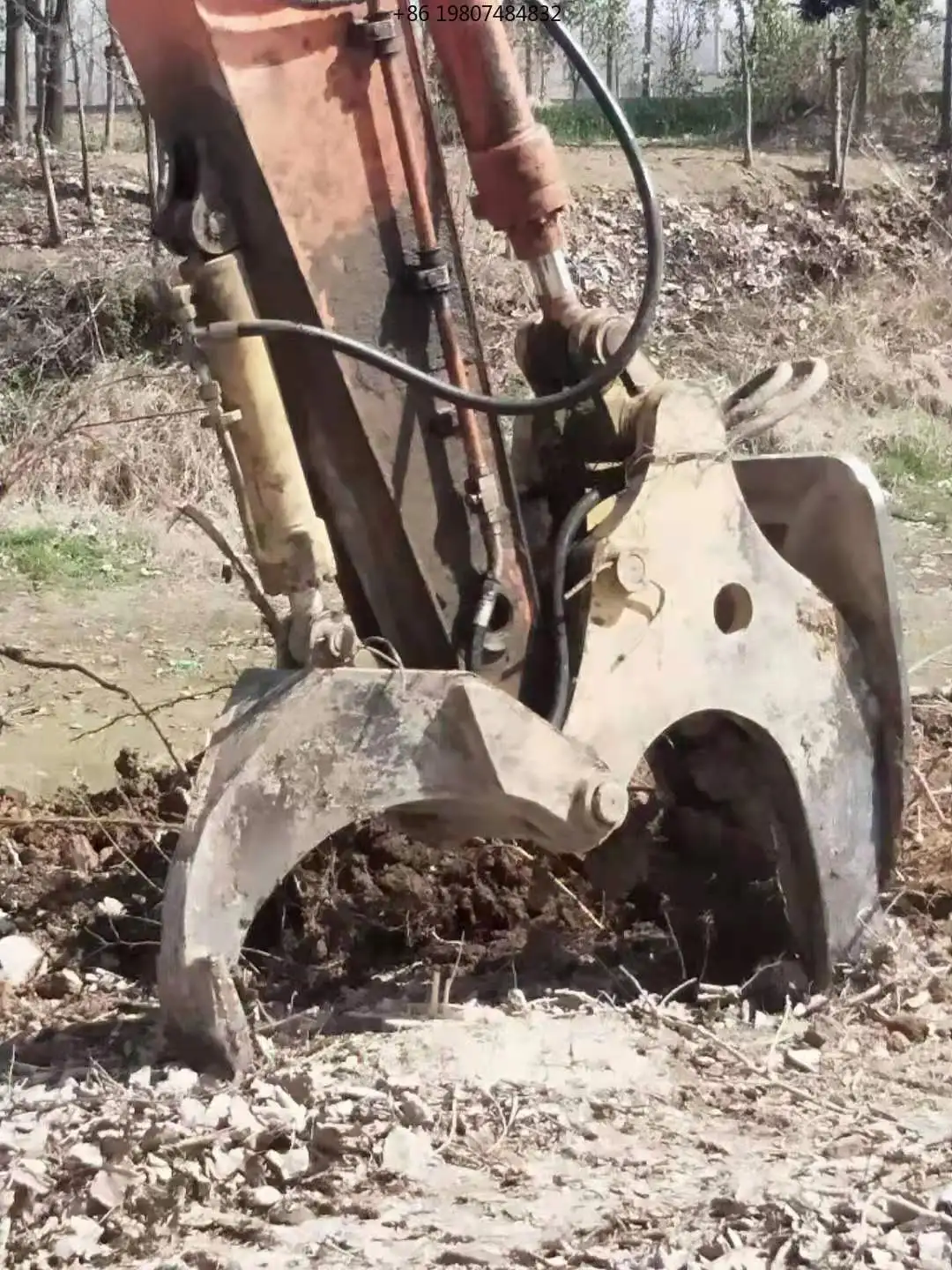 Aliexpress Hot Sale 18T 20T Excavator Mounted Hydraulic Stump Puller, Powerful Tree Uprooting Equipment