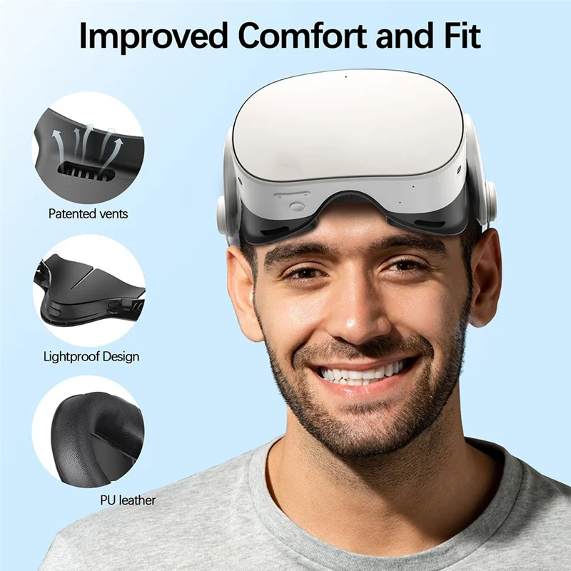Para meta quest 3s vr conforto kit máscara facial de couro capa durável aprimorado para quest 3s interface facial máscara de substituição
