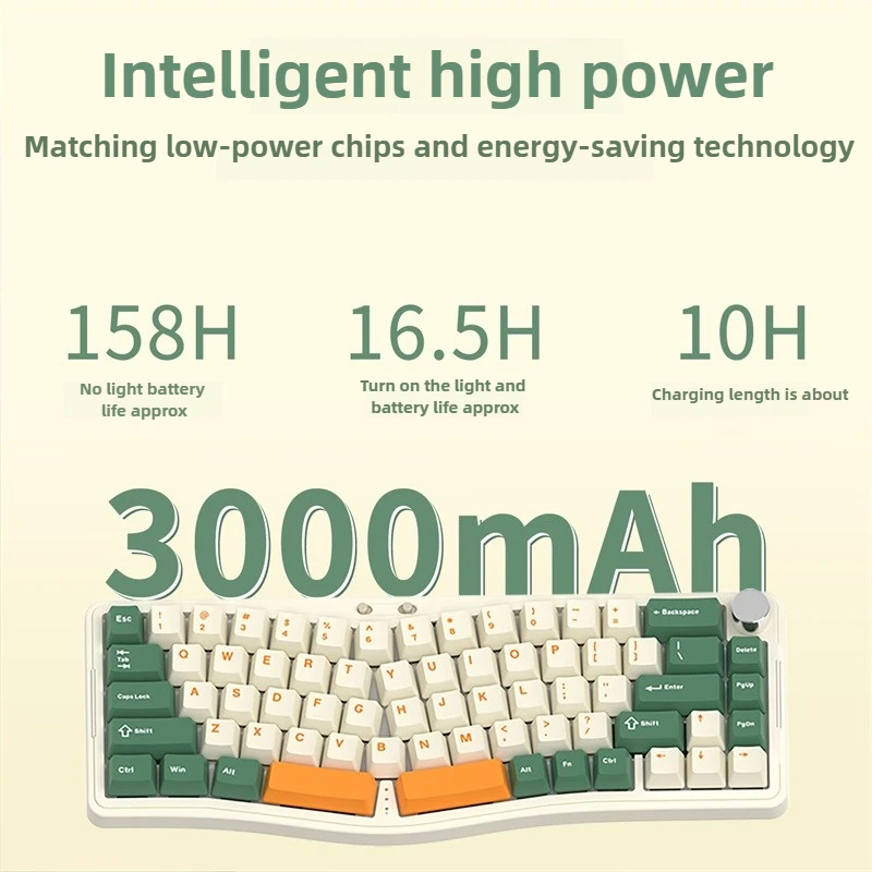 [Hot Sale] 68-Key Pro Mechanical Keyboard Sea Salt Switch Ergonomic 3-Mode Gasket Mount VIA Custom Complete/Kit