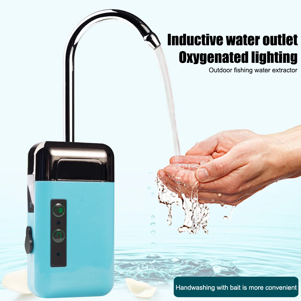 Oxygenation Air Pump Portable Fishing Oxygen Water Pump Intelligent Sensor Energy Saving LED Light for Outdoor Accessories