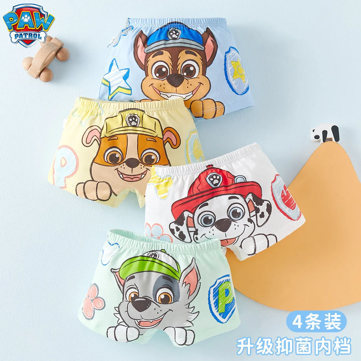 Hot Sale Genuine Paw Patrol New Arrival Chase Marshall Rubble Rocky 4pcs/set Baby Boy's Underpants Kids Underwear High Qaulity