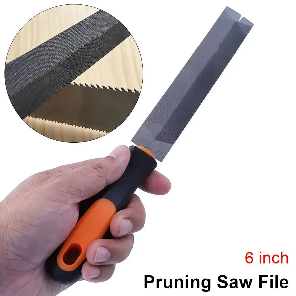 1Pcs New Rhombic Pruning Saw File Triangle Metal Wood Rasp 6 Inch T12 Bearing Steel Woodworking Hand Tool for Sharpening Saw