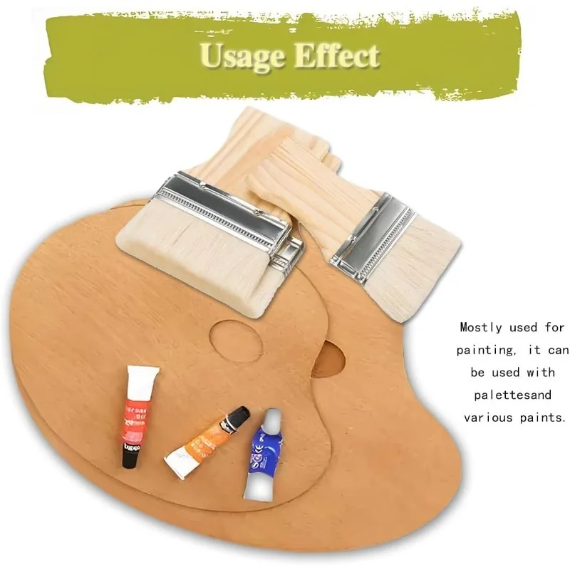 3 Pcs Flat Paddle Paint Brush Set,Wide Paint Brush Large Paint Brush 3/4/5 Inch Paint Brush For Oil And Acrylic Paints