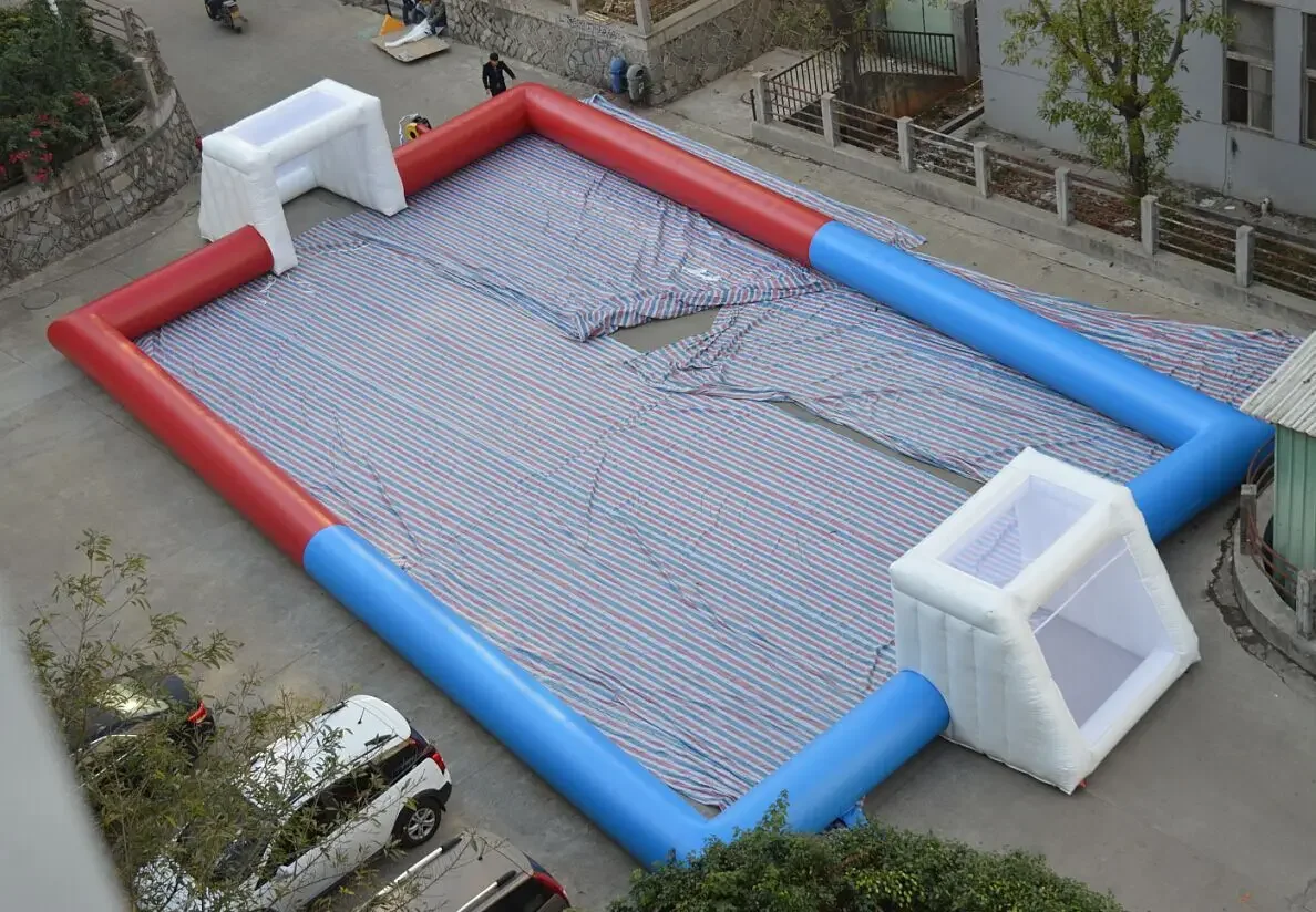 Inflatable Football Human Table Football Pitch Foot 12 Players Field 12x6 Meter Castle Indoor & Outdoor Entertainment Included
