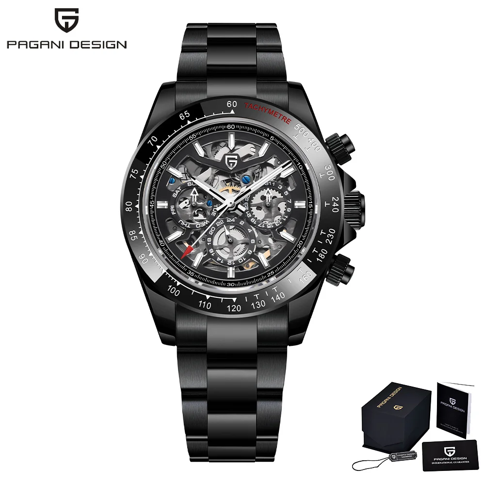 PAGANI DESIGN Luxury Retro Men's Mechanical Wristwatch 40mm Waterproof Calendar Sapphire Crystal Stainless Steel Reloj Hombre