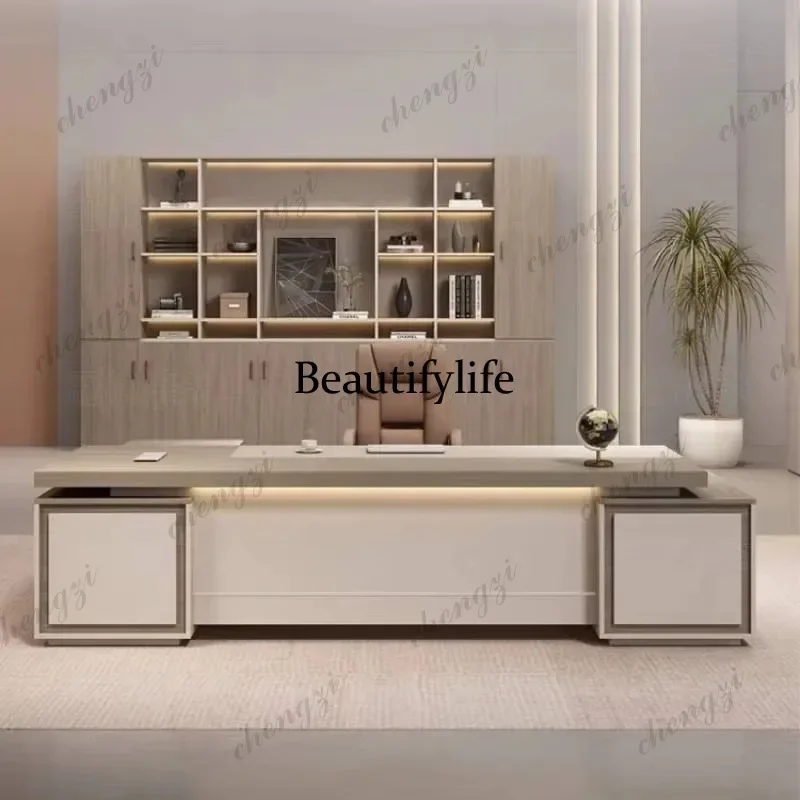 G153 Upgrade Large Box Office Table Aesthetic Luxury Writing Study Office Desk Specialty Executive Mesa De Escritorio Furniture