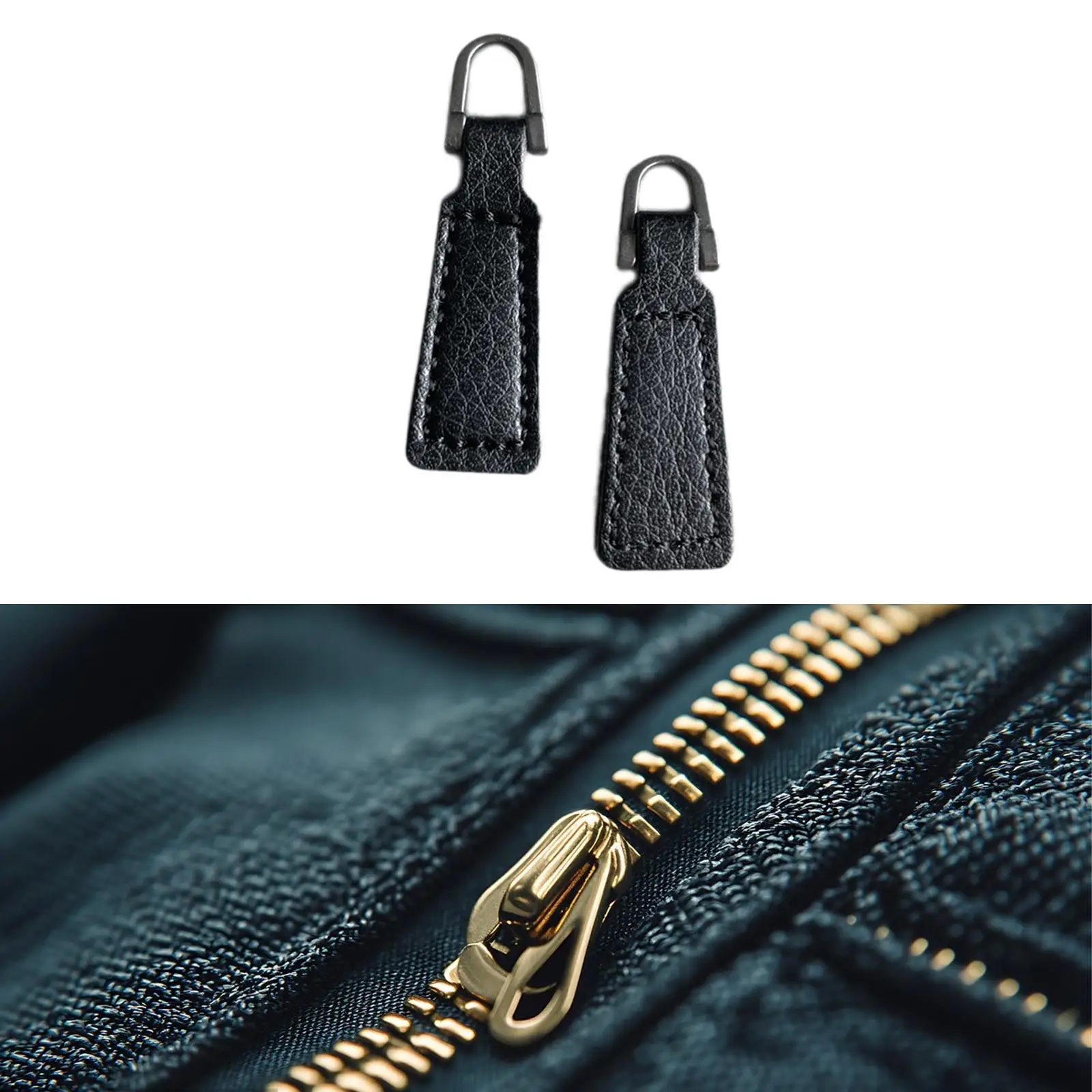 2Pcs Zipper Pulls PU Leather Zipper Parts Pull Strap for Zipper Repair Zipper Pullers for Luggage Jacket Backpacks Boot Bag