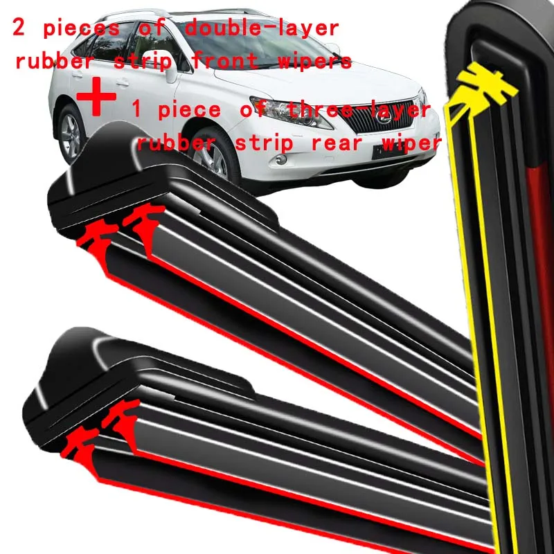 

For Lexus RX450H RX350 AL10 2009-2015 2010 2011 Wiper Front & Rear Wiper Blades Windshield Windscreen Window Brushes 26"+22"+16"