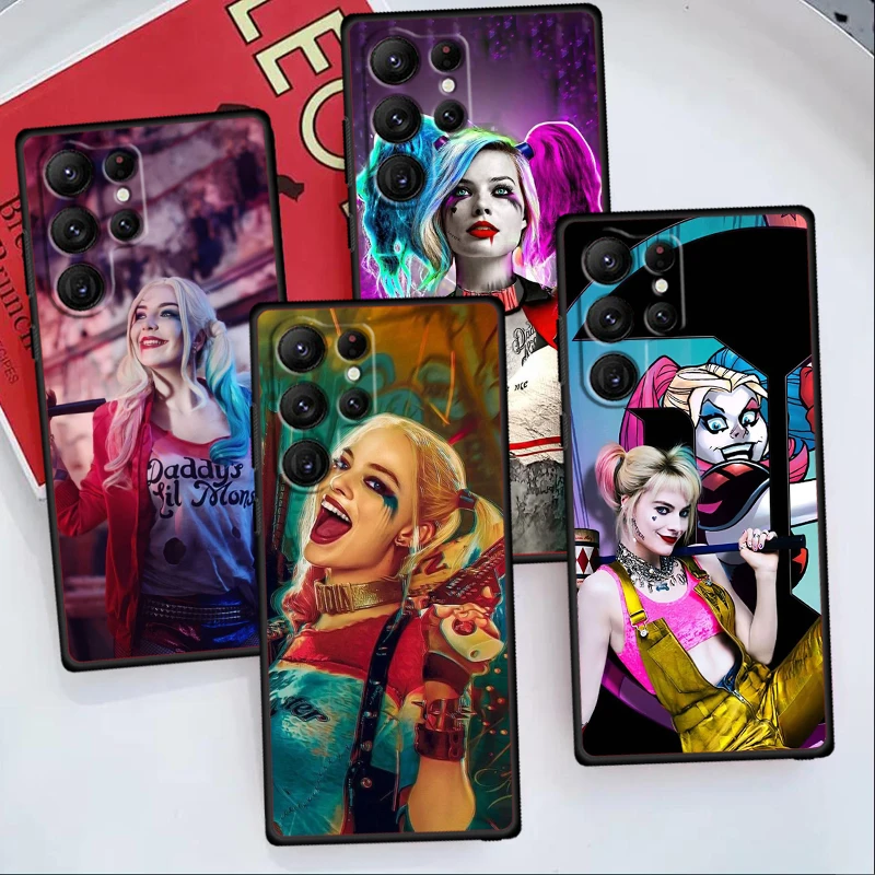 

H-Harleys Q-Quinns J-Jokers For Samsung Galaxy S24 S23 S22 S21 S20 FE S10 S10E Plus Ultra Pro Lite 5G Black TPU Phone Case