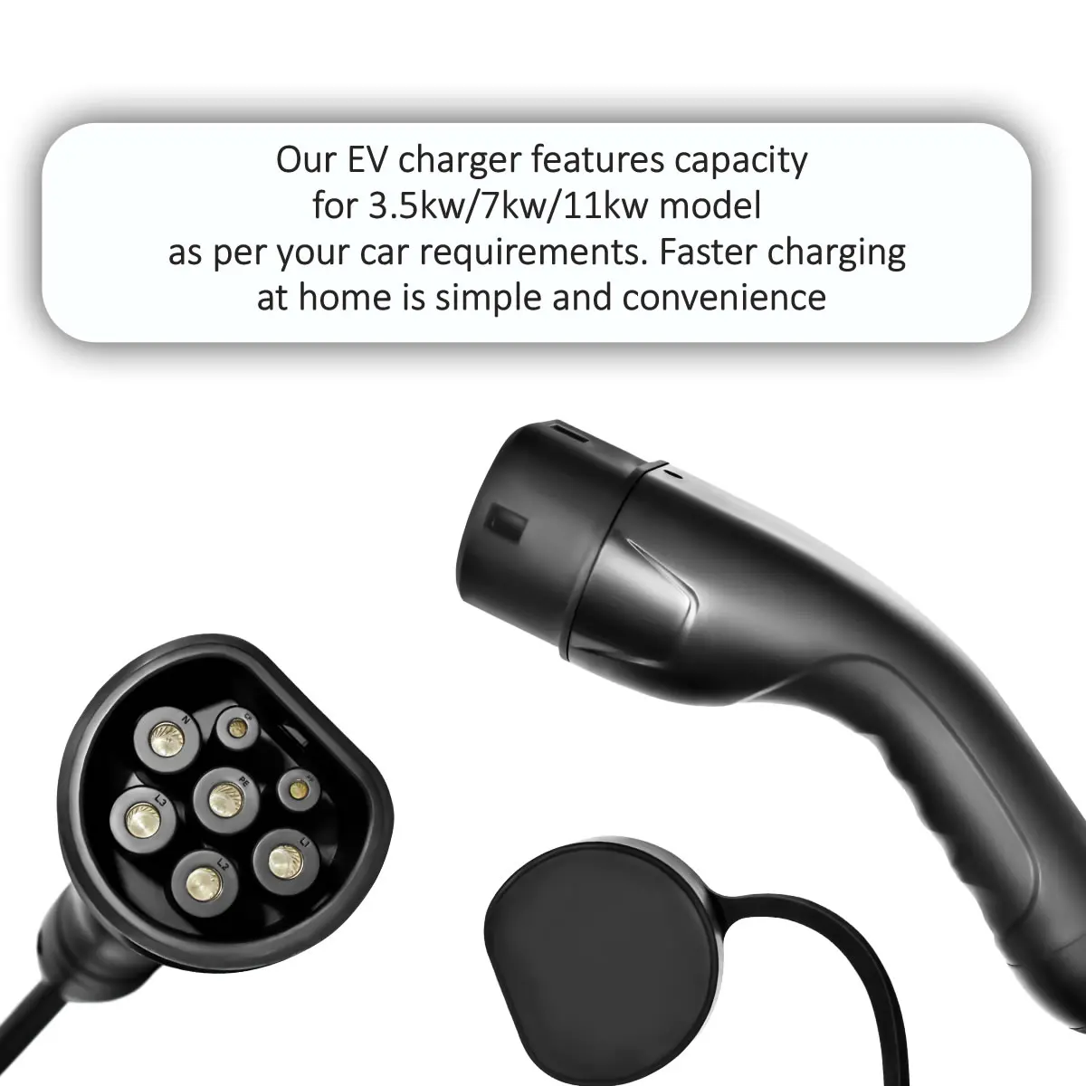 JIGU 3.5KW Type2 EV Charger Portable Electric Vehicle Charging Cable Wall Box EU BR US Plug 8-16A Electric Car Charger Type 2