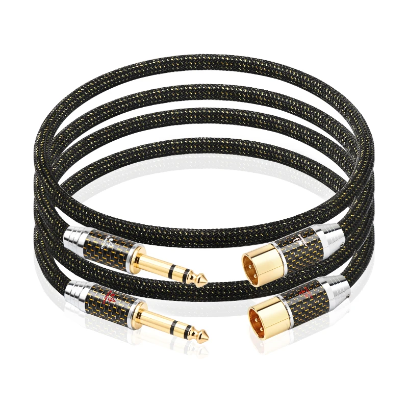 ATAUDIO HiFi 6.5mm to XLR Audio Cable High Quality OCC Gold-plated Core 6.35mm TRS to XLR Male&Female Adapter for Mixer Speaker