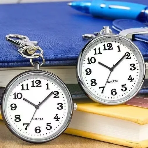New Tiny Cute Quartz Pocket Watch with Keyring Men Women Quartz Watch for Nurses Doctor Students Minimalist Watches Child Gift