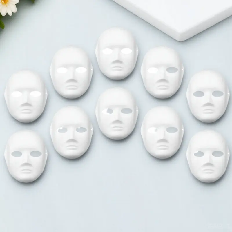 10Pcs Jingju Face Masks DIY Paintable Blank Paper Mask Lightweight Comfortable for Party Performance Dance Cosplay Masquerade