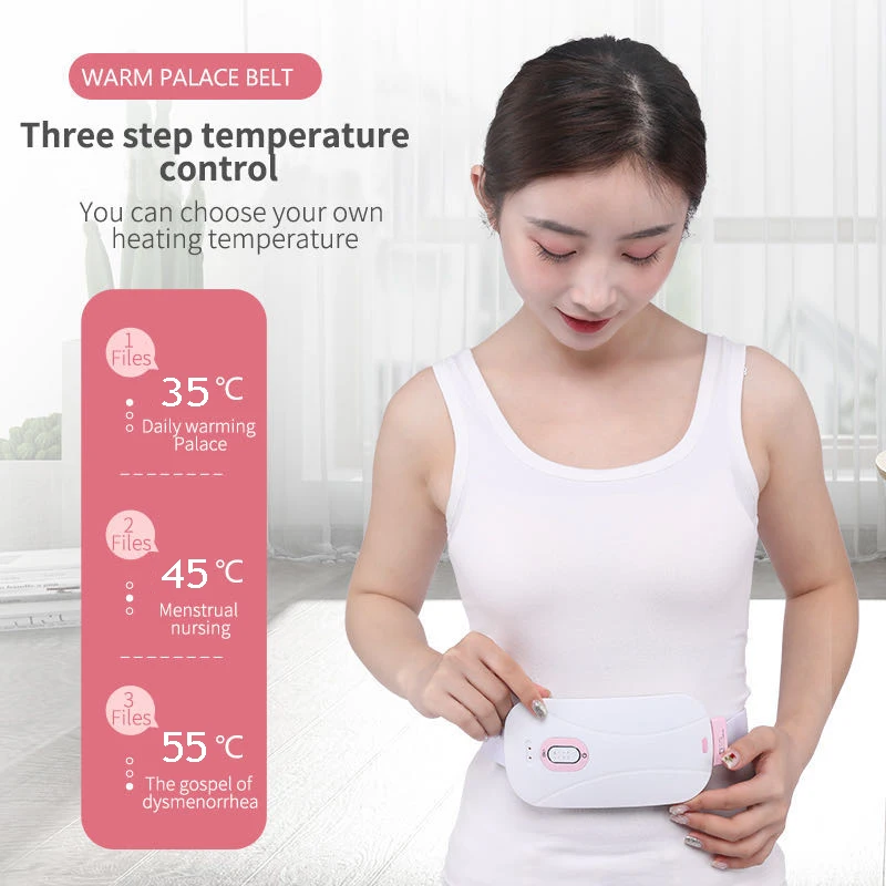 Electric Warm Belt massager health care Relieve Menstrual Pain Heating Vibrating Waist  Acupoints Uterus physiotherapy Massage