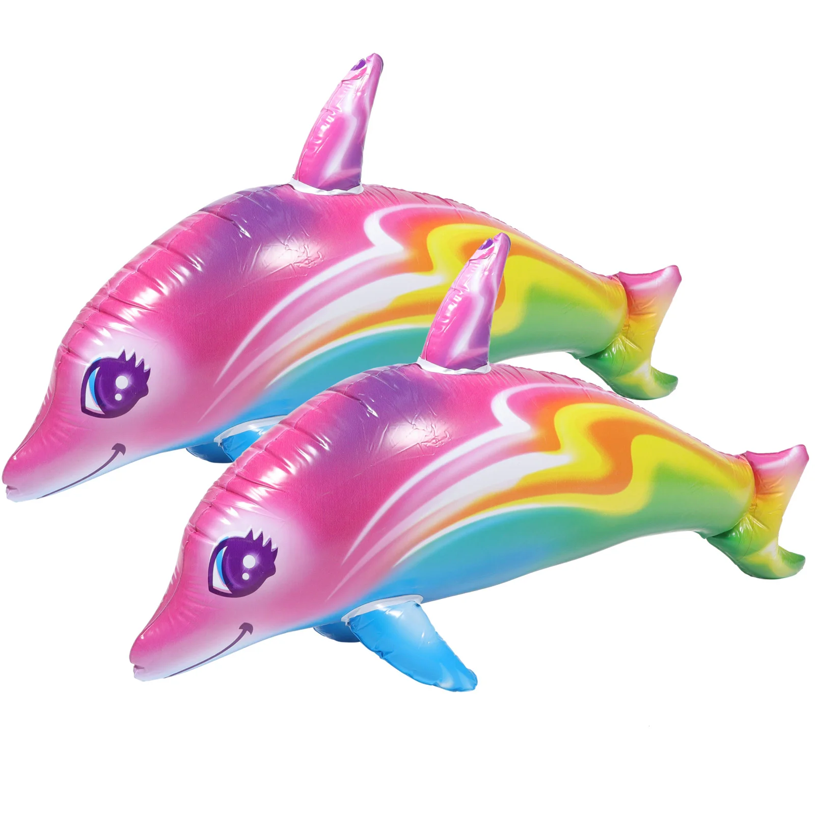 2 Pcs Inflatable Dolphin Toy Mermaid Toys Children's for Kids Animal Swimming Pool Pvc Party Favors Giant Beach Game