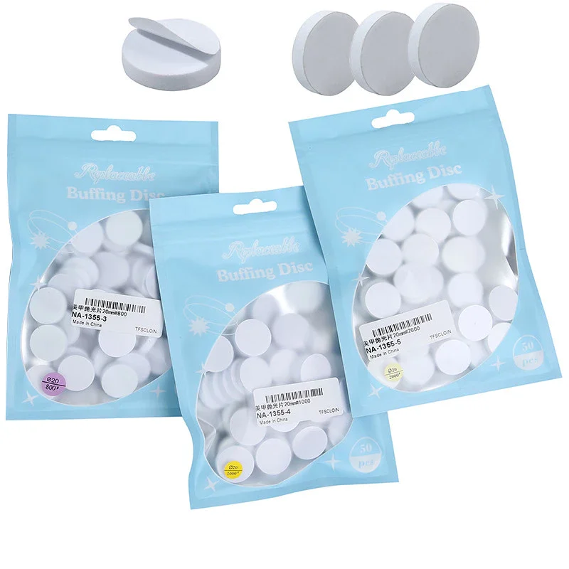 TFSCLOIN 15/20/25mm 50PCS Buffing Disc ขัดกระดาษทรายไม่มีแผ่นโลหะไฟฟ้าเล็บเจาะ Bits เครื่องเจาะอุปกรณ์เสริม