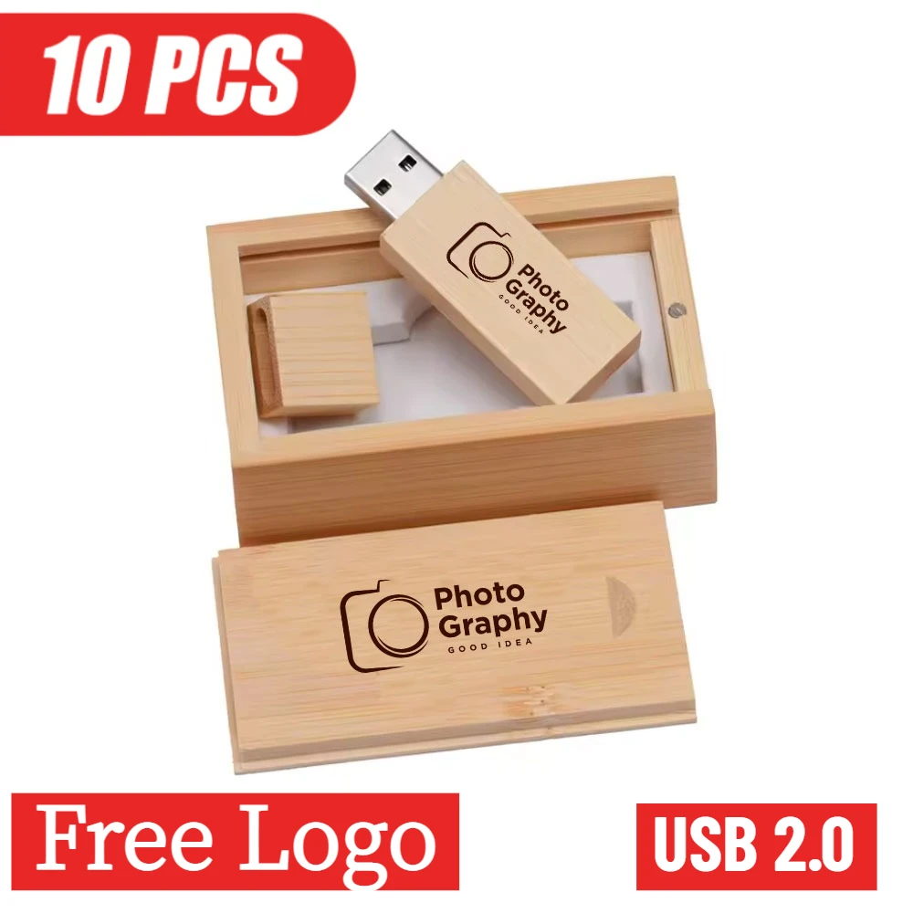 

10 шт. персонализированных деревянных USB-флеш-накопителей 2.0 с логотипом клиента, 8 ГБ, 16 ГБ, 32 ГБ, U-диск, флешка, подарки для фотографов и свадебные сувениры