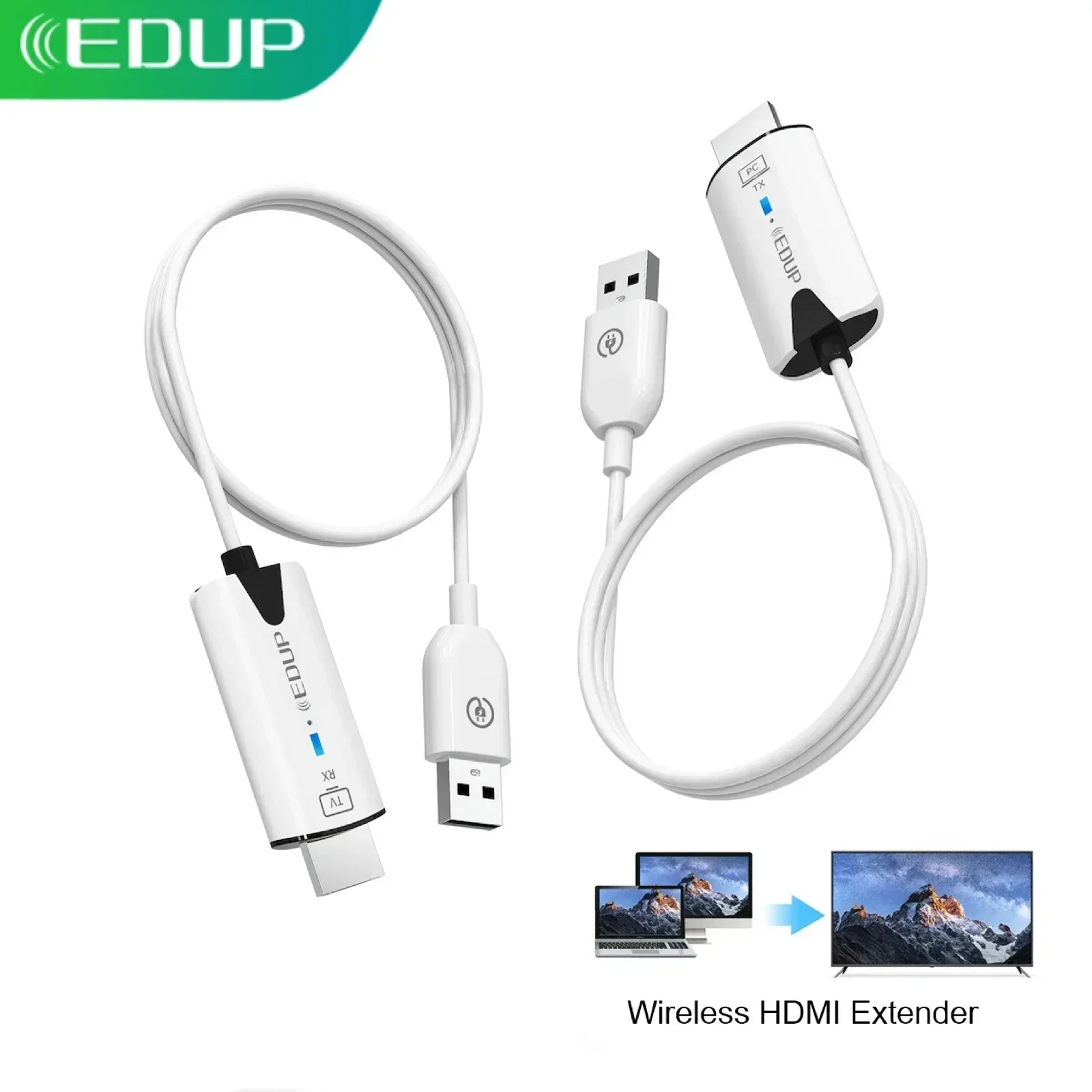 

Wireless HDMI Transmitter Receiver 1080P Screen Extender 50M Range Video Audio Projection for Desktop PC to TV Projector