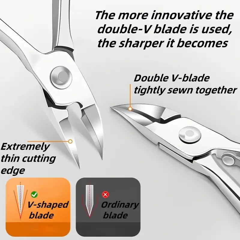 Stainless Steel Ingrown Toenail Clippers Slanted Design with Extended Tip for Thick Soft Nails Eagle beak Nail Clippers Gift 5