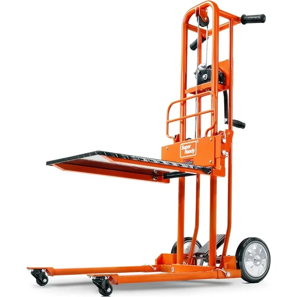 SuperHandy Material Lift Winch Stacker, Pallet Truck Dolly, Lift Table, Fork Lift, 330 Lbs 40\