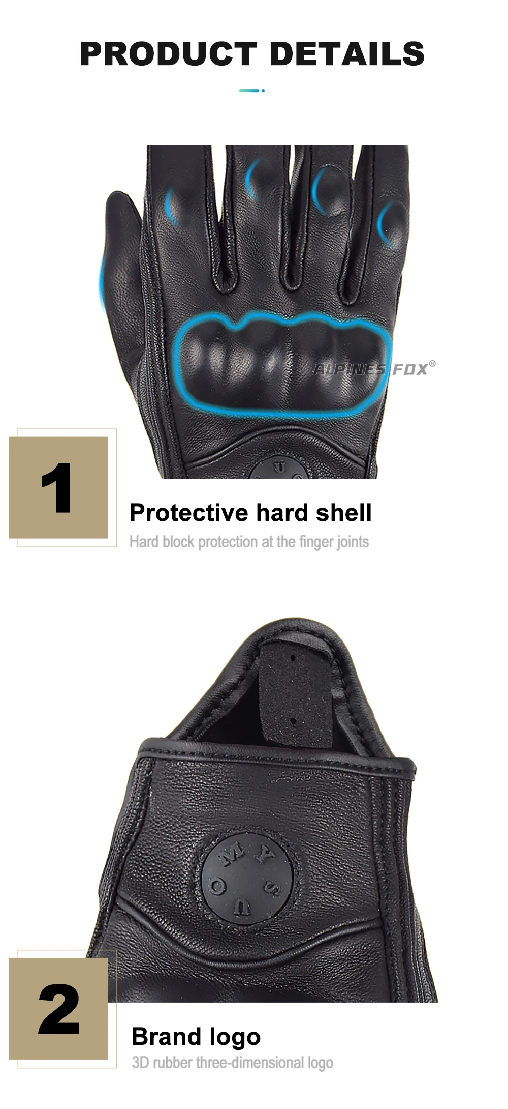 SUOMY Retro Leder Motorrad Handschuhe Männer Frauen Vinage Ziegenleder Motocross Handschuh Voll Finger Motorrad Vintage Biker Guantes Moto – Detail 10
