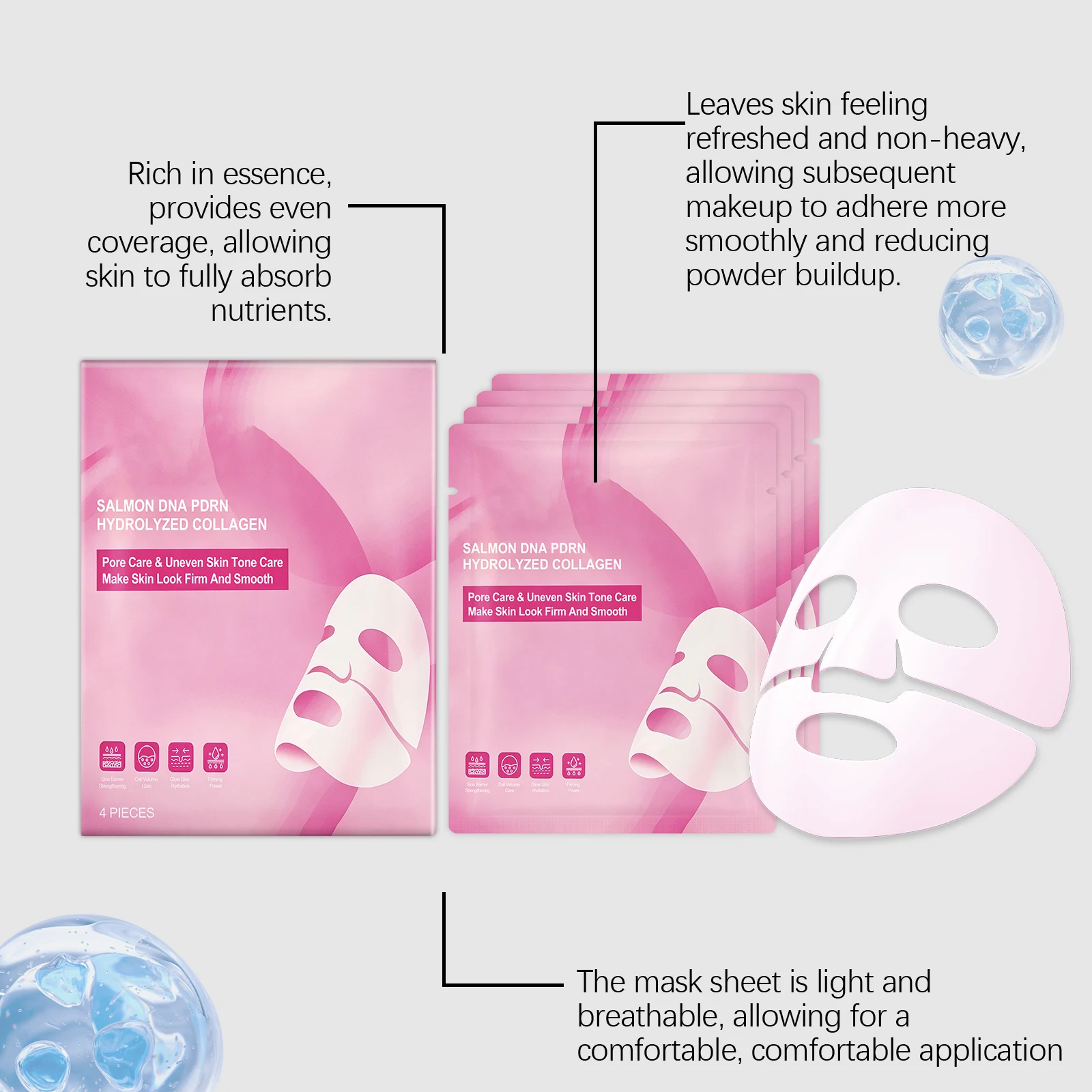 Collagen Mask Hydration Brighten Skin Elasticity Enhance Smooth Fine Line Improve Dullness Easy Absorption Skin Barrier Repair