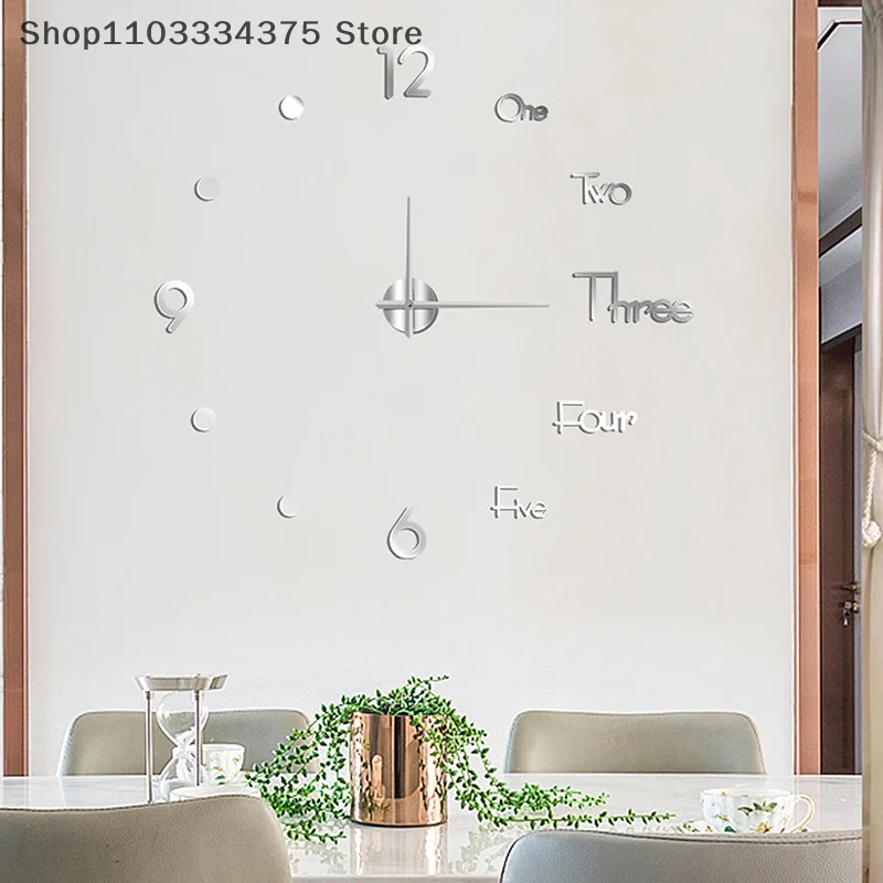 3D Wall Clock Mirror Wall Stickers Creative DIY Wall Clocks Modern Design Mute Quartz Needle Watch Home Decor
