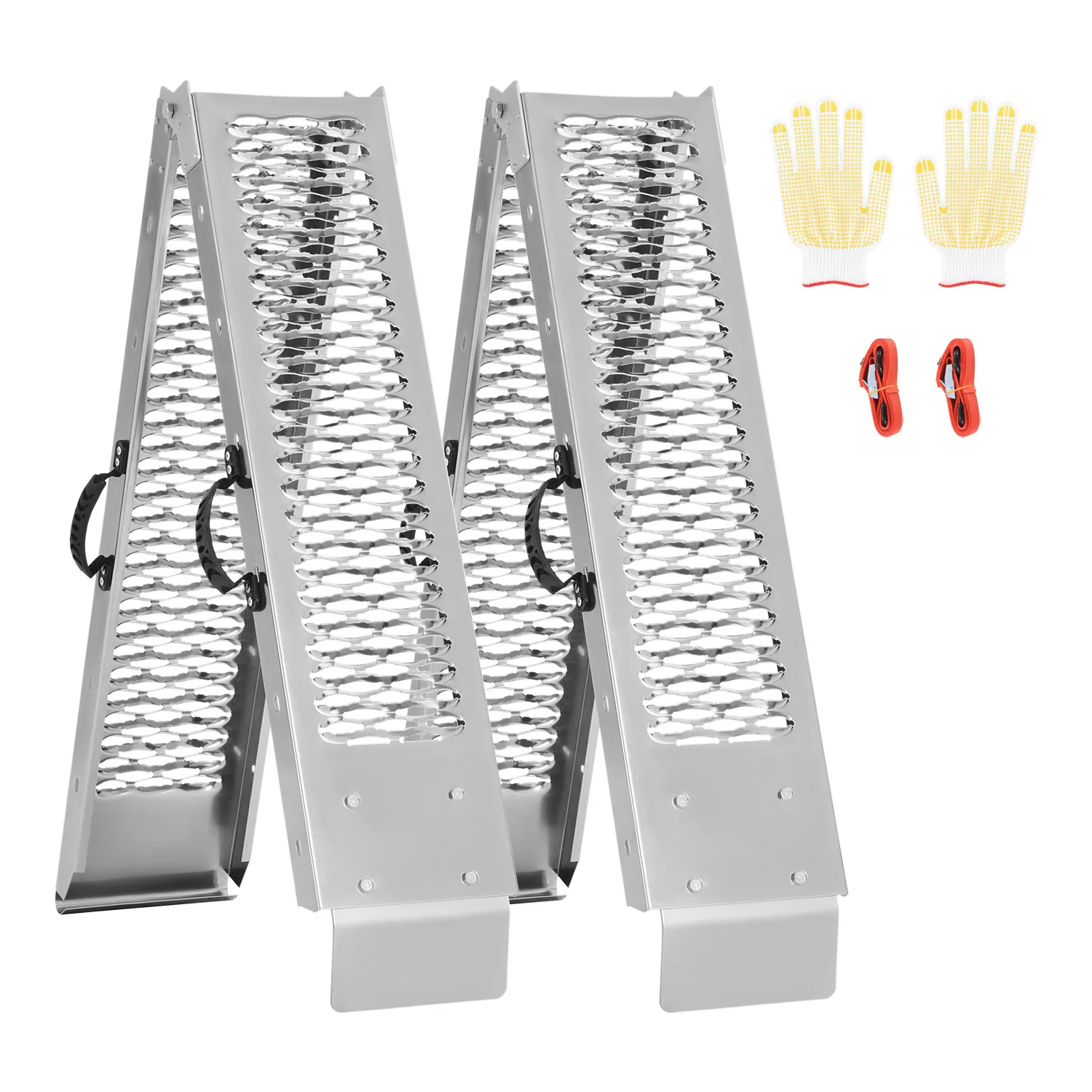SucceBuy 1000lbs Steel Ramps 2Pcs Ramps with Wider Ramp Surface Universal Stable Loading Ramp with Handles Fit for ATV UTV Motor