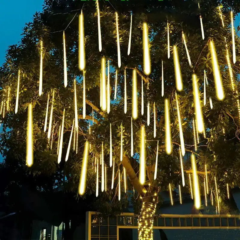 30/50cm 8 Tubes Meteor Shower Led String Lights Fairy Street Garlands Garden Lights Christmas Tree Decorations Outdoor Navidad