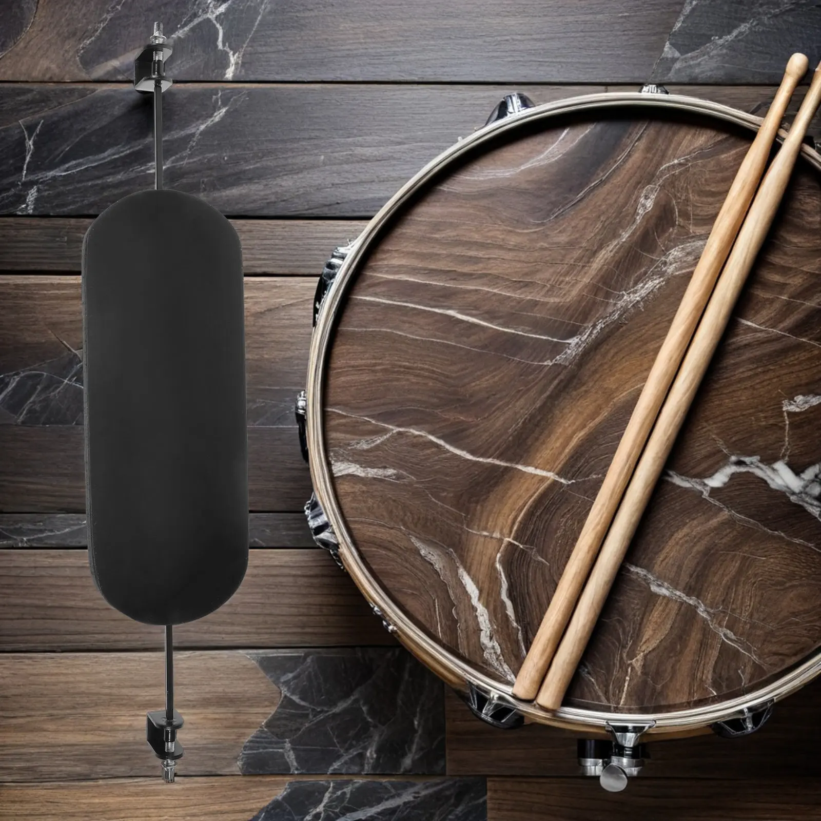 Drum Mute Pad Bass Drum Practice Pad 20-22 Diameter Noise Reduction Tuning Key for Home Studio Silent Practice