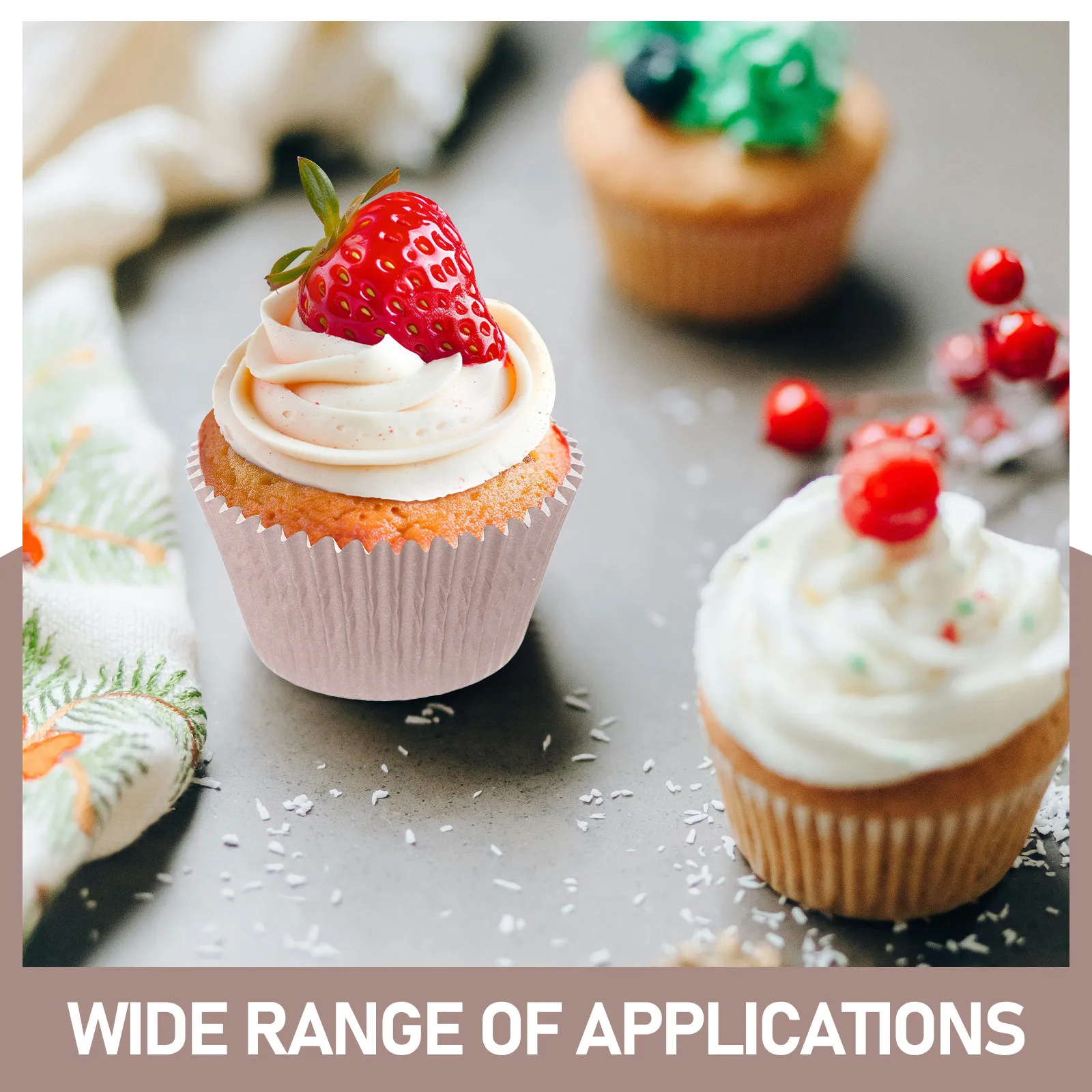 100Pcs Baking Paper Cake Cups High Temperature Resistant Oil Proof Muffin Liners Cupcake Wrappers for Bakery Dessert Shop Party