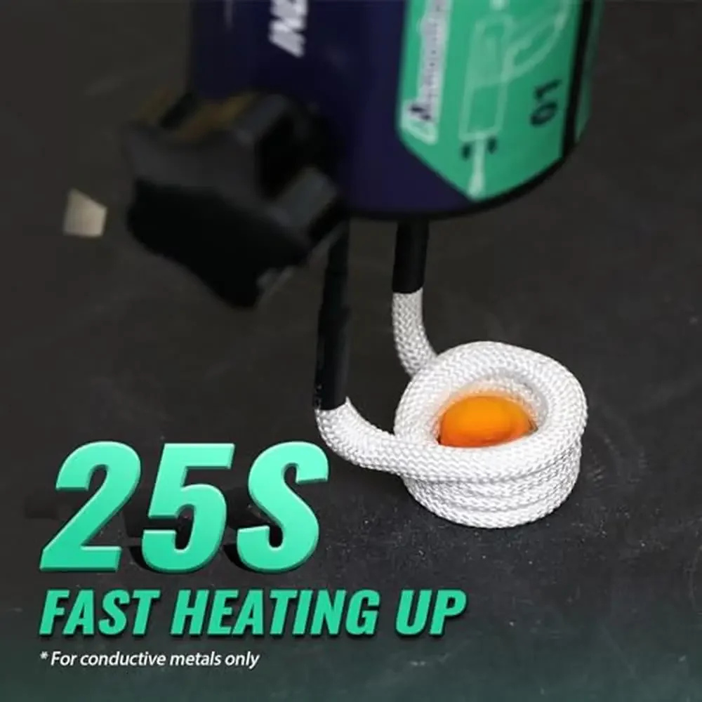 Ferramenta aquecedora de parafuso de indução 1500W com 8 bobinas e caixa robusta, parafusos de porcas de aquecimento sem chama, aquecimento poderoso, bobinas de longa duração