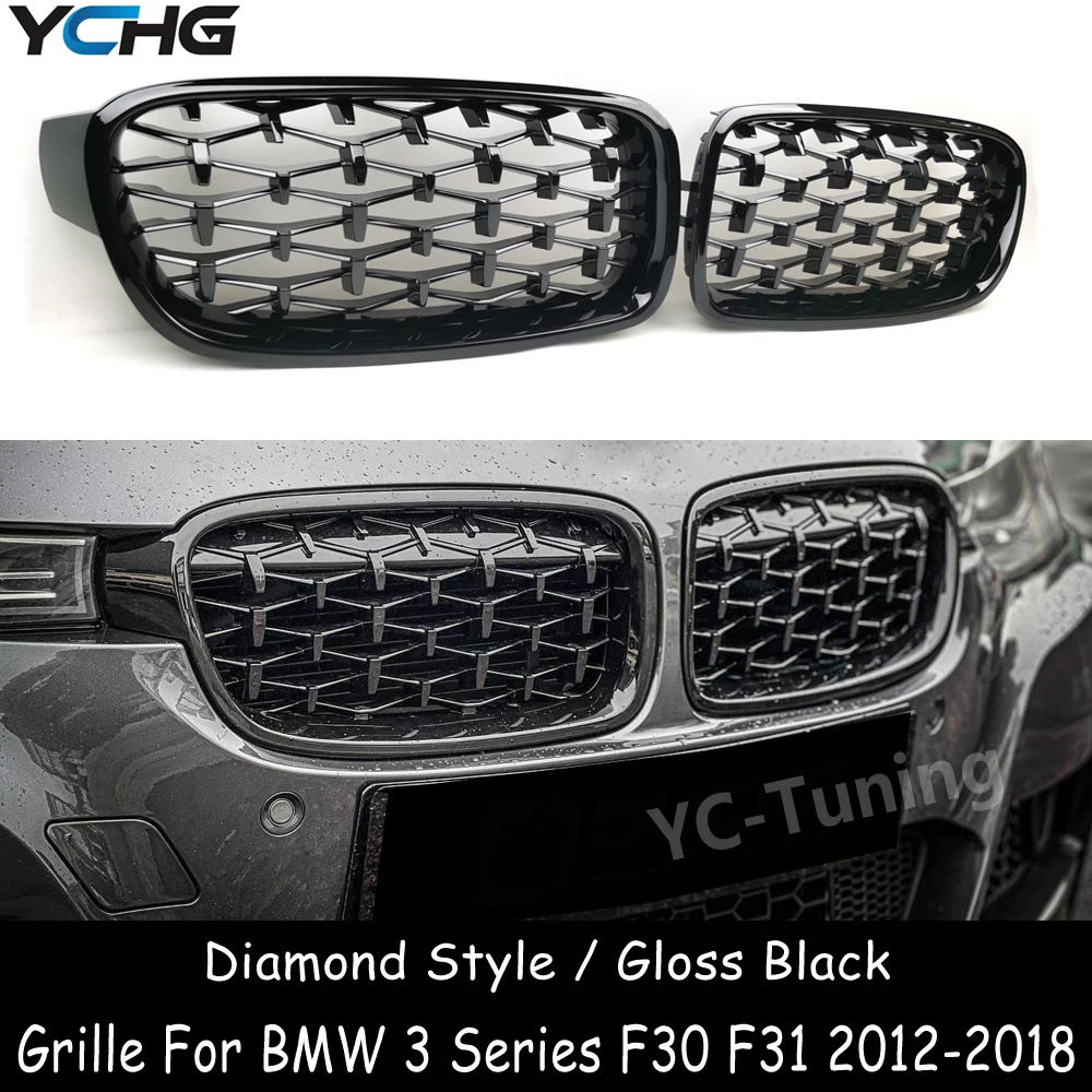 

F30 F31 Diamond Style Black Front Bumper Hood Grille For BMW 3 Series F30 F31 318i 320i 328i 330i 335i 340i Grille 2012-2018