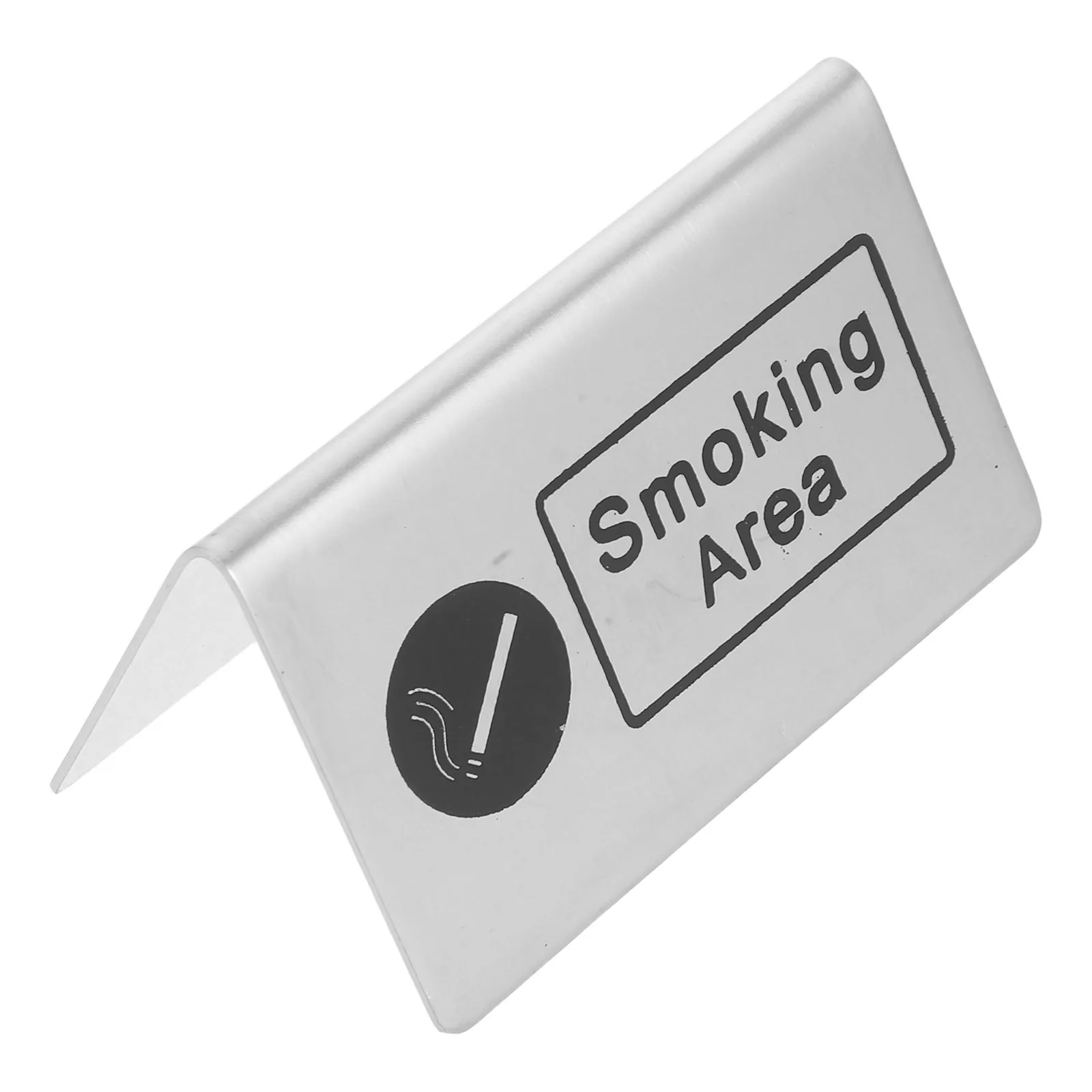 Smoking Area Sign Board Stainless Steel Double-Sided Tabletop Indicator For Indoor Restaurant Cafe Bar Durable Public Use