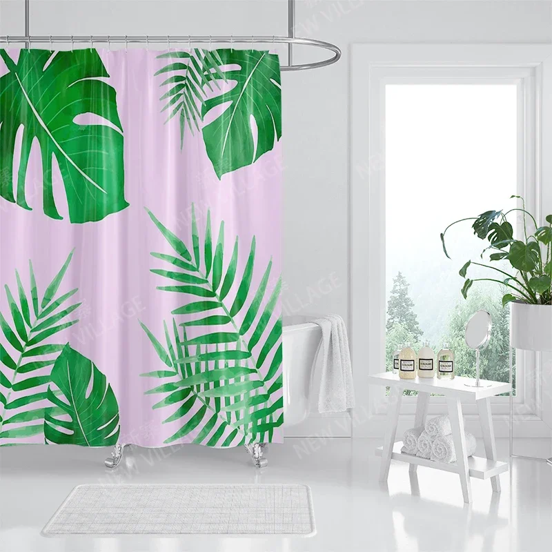 Waterproof fabric shower curtains Bathroom curtain accessories Bath curtain for shower 180x200cm 240*200 plant boho decoration