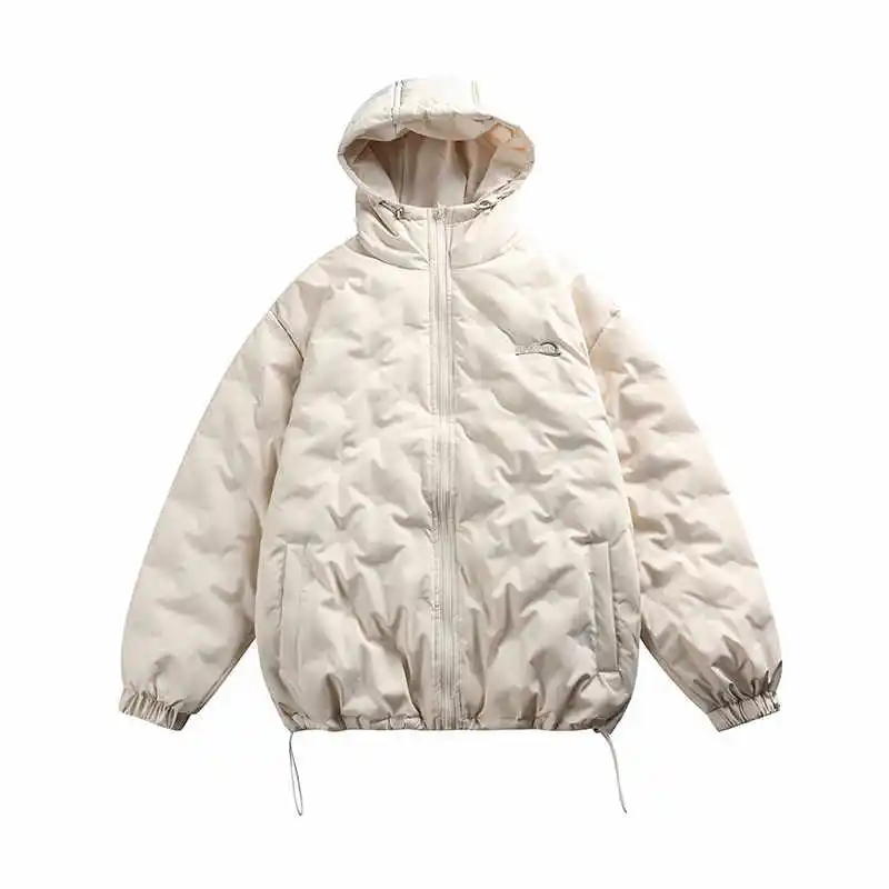 Winter American Hooded White Down Jacket Men's and Women's Short Couple Lightweight and Thick Warm Casual Coat