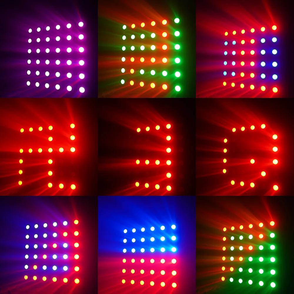 Imagem -06 - Dmx Stage Light Soundlights Efeito Professional dj Iluminação Rgb Matrix Painéis Disco Party Dance Floor Clubes Casamento 36x9w