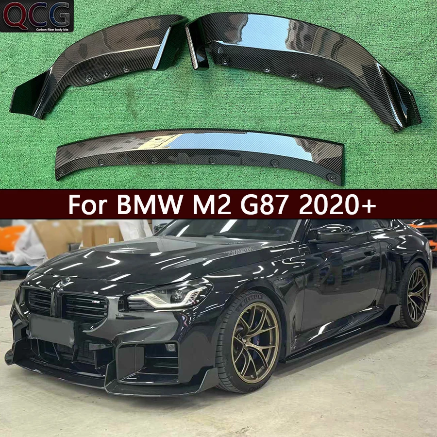For BMW M2 G87 Carbon Fiber Car Front lip Bumper Diverter Spoiler Diffuser Front chin Shunt AD Style Car Accessories Body kit