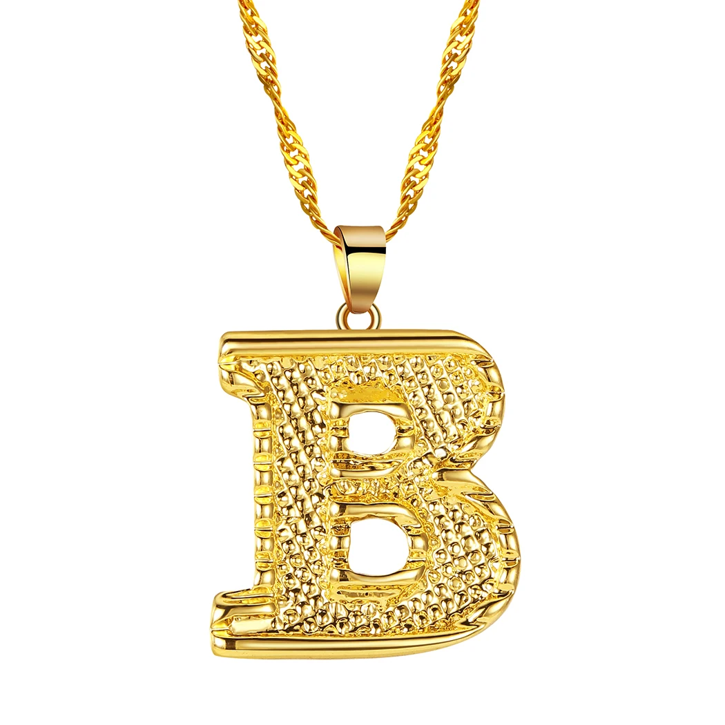 Gold Color A-Z Initial Letters Necklaces for Women Steel Pendant Thin Chain English Alphabet Men Choker Fashion Jewelry Gifts